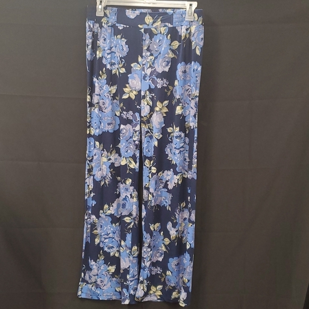 IMAN Blue Floral Lounge Pants SZ LG
